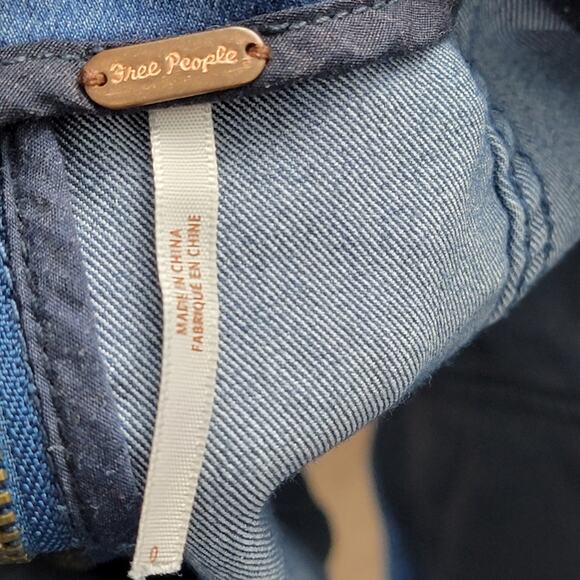 Free People Denim Mini Skirt, Sz 0 - Picture 4 of 4